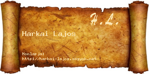 Harkai Lajos névjegykártya